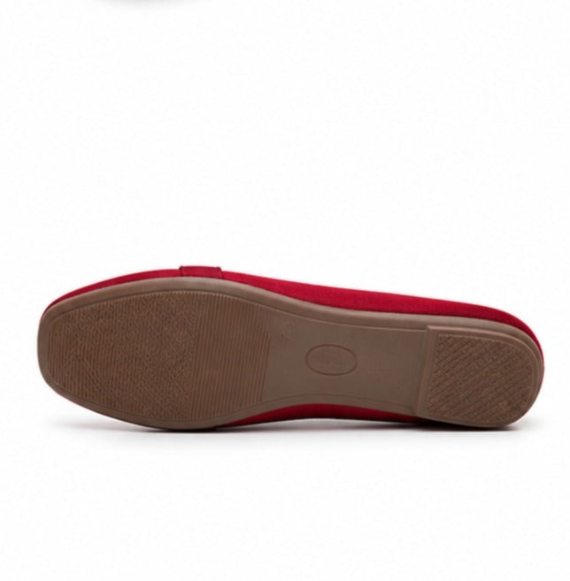 Elegant Red Velvet Loafers for Women