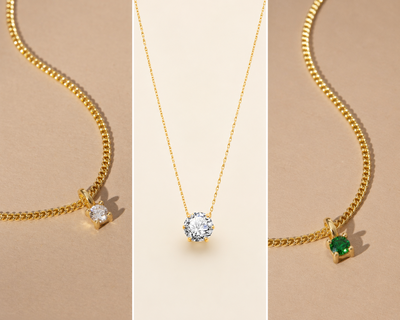Hania Inspired Viral Solitaire Pendant Necklace – Premium Gold Plated | Zircon Stone