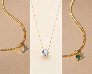 Hania Inspired Viral Solitaire Pendant Necklace – Premium Gold Plated | Zircon Stone